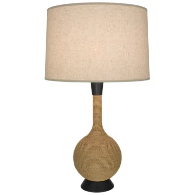 Robert Abbey Hatteras 30"h Natural Rope And Deep Bronze Table Lamp With Cream Shade