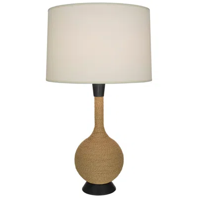 Robert Abbey Hatteras 30"h Natural Rope And Deep Bronze Table Lamp With White Shade