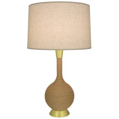Robert Abbey Hatteras 30"h Natural Rope And Modern Brass Table Lamp W/ Cream Shade