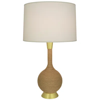 Robert Abbey Hatteras 30"h Natural Rope And Modern Brass Table Lamp W/ White Shade
