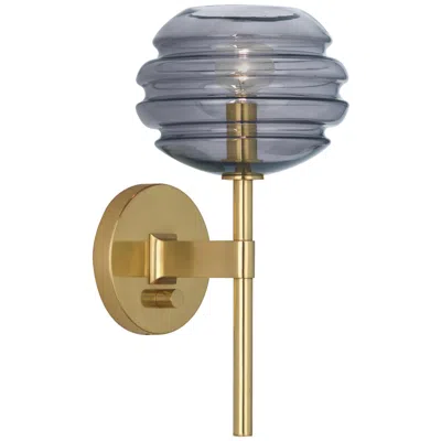 Robert Abbey Horizon 13.5" High Modern Brass And Smoke Gray Wall Sconce