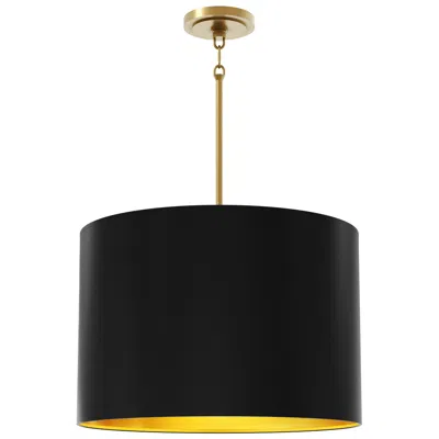 Robert Abbey Jack 21"w 4-light Brass Pendant W/ Matte Obsidian & Gold Interior Shade