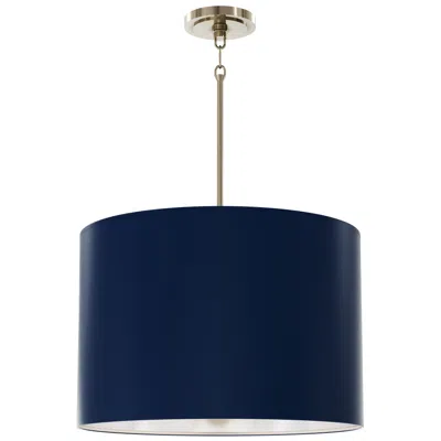 Robert Abbey Jack 21"w 4-light Nickel Pendant W/ Midnight Blue & Silver Interior Shade