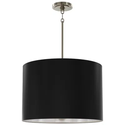 Robert Abbey Jack 21"w 4-light Nickel Pendant W/ Obsidian & Matte Silver Interior Shade