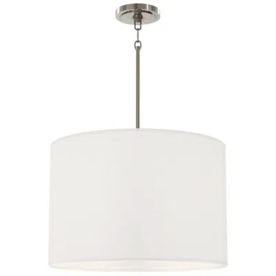 Robert Abbey Jack 21"w 4-light Polished Nickel Pendant W/ Shannon Oyster Fabric Shade