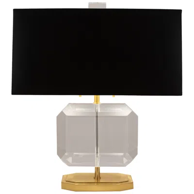 Robert Abbey Jacqueline Brass Crystal Accent Table Lamp W/ Black Shade