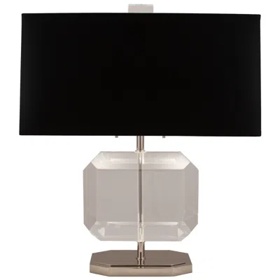 Robert Abbey Jacqueline Nickel Crystal Accent Table Lamp W/ Black Shade