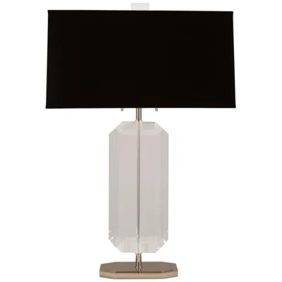 Robert Abbey Jacqueline Nickel Crystal Table Lamp With Black Shade