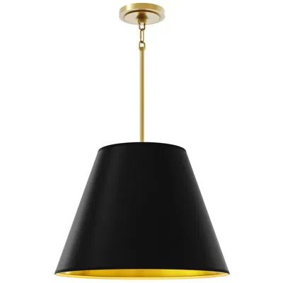 Robert Abbey Janet 20"w 4-light Brass Pendant W/ Obsidian & Gold Interior Shade