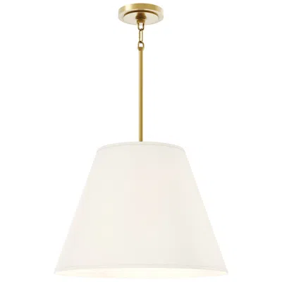 Robert Abbey Janet 20"w 4-light Modern Brass Pendant W/ Shannon Oyster Fabric Shade