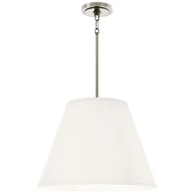 Robert Abbey Janet 20"w 4-light Polished Nickel Pendant W/ Shannon Oyster Fabric Shade