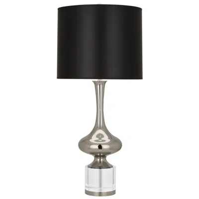 Robert Abbey Jeannie 33.5"h Nickel And Lucite Cryst Accent Lamp W/ Off White Shade