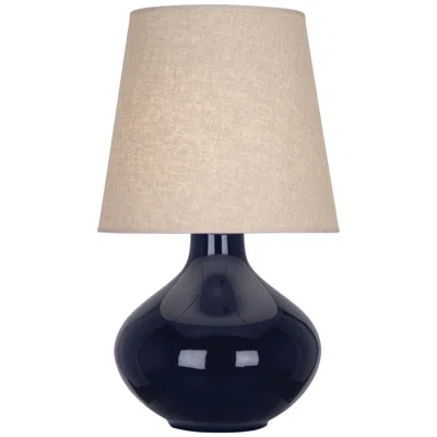 Robert Abbey June 30 3/4" Buff Shade Ceramic Midnight Blue Table Lamp