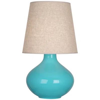 Robert Abbey June 30 3/4" High Buff Shade Ceramic Egg Blue Table Lamp