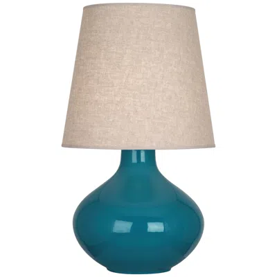 Robert Abbey June 30 3/4" Peacock Blue Ceramic Table Lamp