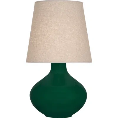 Robert Abbey June Lamp In Jungle,buff Linen