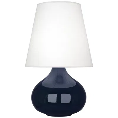 Robert Abbey June Midnight Blue Accent Table Lamp W/ Oyster Linen Shade