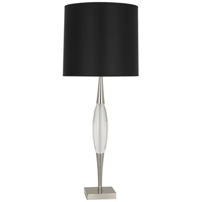 Robert Abbey Juno 36 1/2" Black Shade Nickel And Crystal Table Lamp