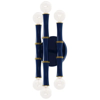 Robert Abbey Kane 12" High Blue And Modern Brass Wall Sconce