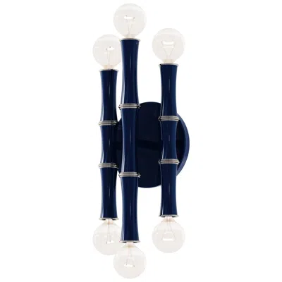Robert Abbey Kane 12" High Blue And Polished Nickel Wall Sconce