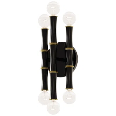 Robert Abbey Kane 12" High Obsidian And Modern Brass Wall Sconce