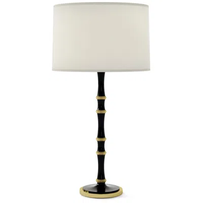 Robert Abbey Kane 31" High Obsidian And Modern Brass Table Lamp With Fondine Shade