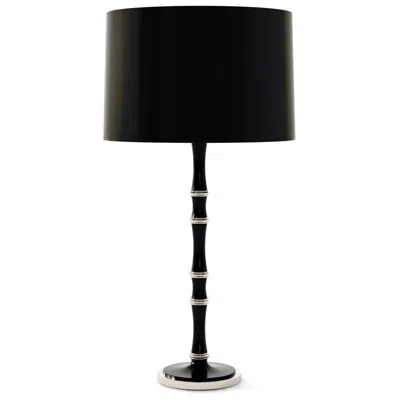 Robert Abbey Kane 31"h Obsidian And Polished Nickel Lamp W/ Obsidian Painted Shade