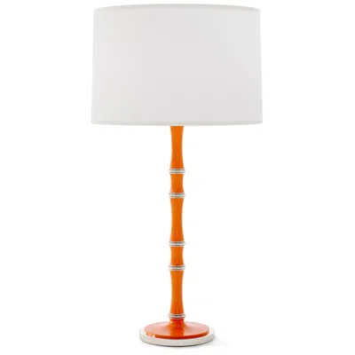 Robert Abbey Kane 31"h Pumpkin And Polished Nickel Table Lamp W/ Ascot White Shade