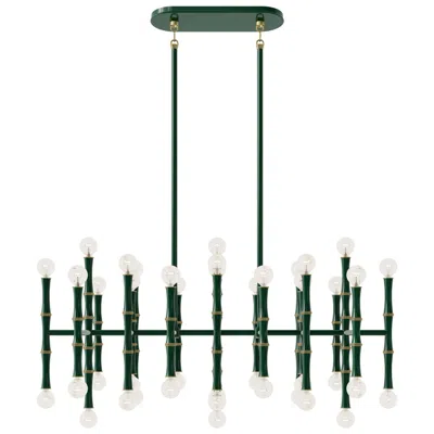 Robert Abbey Kane 38.25" Wide Jungle And Modern Brass Pendant