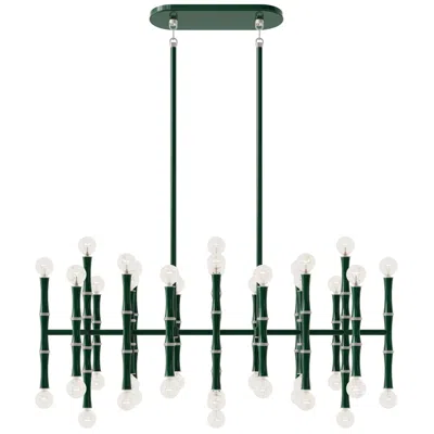 Robert Abbey Kane 38.25" Wide Jungle And Polished Nickel Pendant