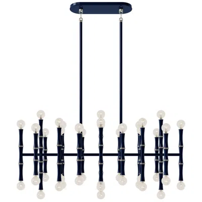 Robert Abbey Kane 38.25" Wide Midnight Blue And Polished Nickel Accents Pendant