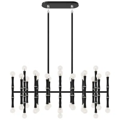 Robert Abbey Kane 38.25" Wide Obsidian And Polished Nickel Pendant