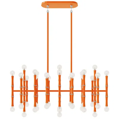 Robert Abbey Kane 38.25" Wide Pumpkin And Polished Nickel Pendant