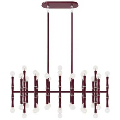 Robert Abbey Kane 38.25" Wide Sugar Plum And Polished Nickel Pendant