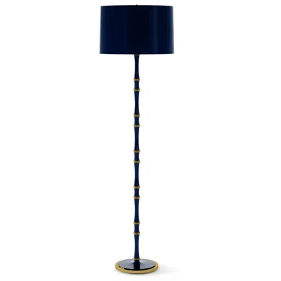 Robert Abbey Kane 64.5"h Blue And Blue And Modern Brass Floor Lamp W/ Midnight Shade