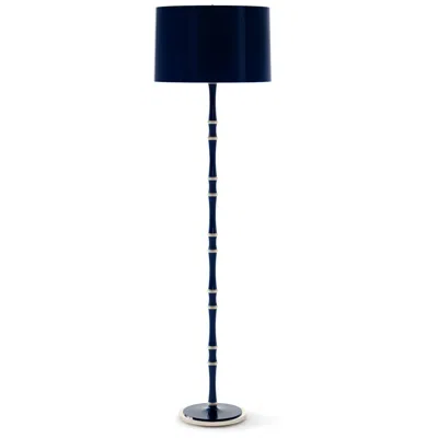 Robert Abbey Kane 64.5"h Blue And Blue And Nickel Floor Lamp W/ Midnight Blue Shade
