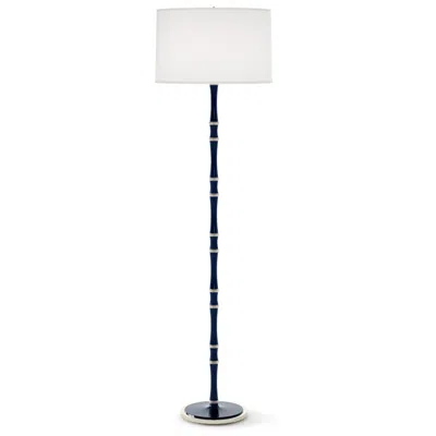 Robert Abbey Kane 64.5"h Blue And Polished Nickel Floor Lamp With Ascot White Shade