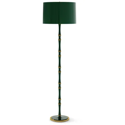 Robert Abbey Kane 64.5"h Jungle And Modern Brass Floor Lamp W/ Jungle Painted Shade