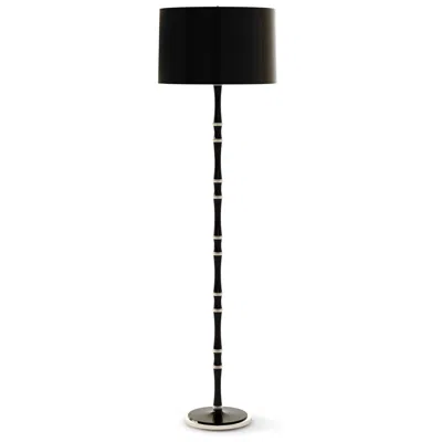 Robert Abbey Kane 64.5"h Obsidian And Nickel Floor Lamp W/ Obsidian Painted Shade