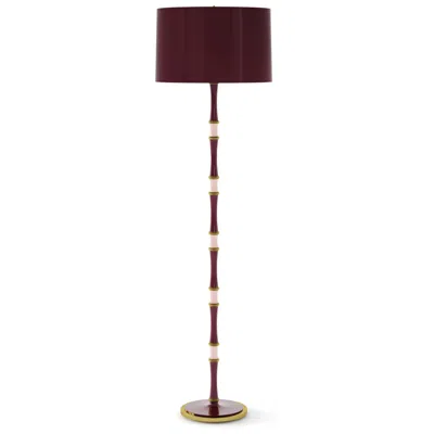 Robert Abbey Kane 64.5"h Plum Rose Water And Modern Brass Floor Lamp W/ Plum Shade