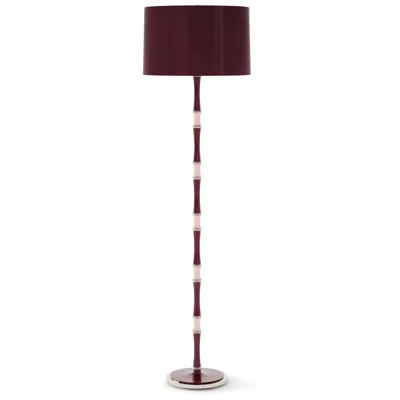 Robert Abbey Kane 64.5"h Plum Rose Water And Nickel Floor Lamp W/ Plum Painted Shade