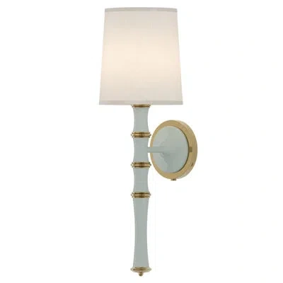 Robert Abbey Kane Plug-in Armed Sconce In Celadon,gold,fondine