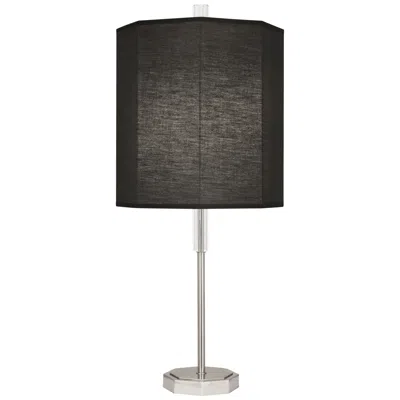 Robert Abbey Kate Black Shade And Crystal Nickel Table Lamp