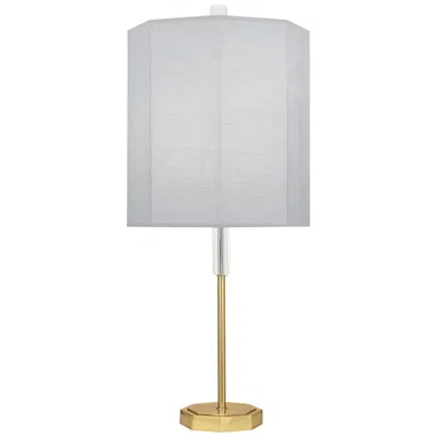 Robert Abbey Kate Brass Metal Buffet Table Lamp With Pearl Gray Shade