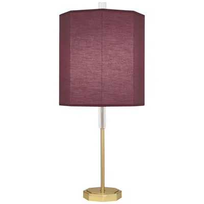Robert Abbey Kate Brass Metal Buffet Table Lamp With Vintage Wine Shade In Purple