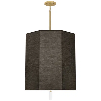 Robert Abbey Kate Pendant 22" Octagonal Black Shade W/ Brass & Cry