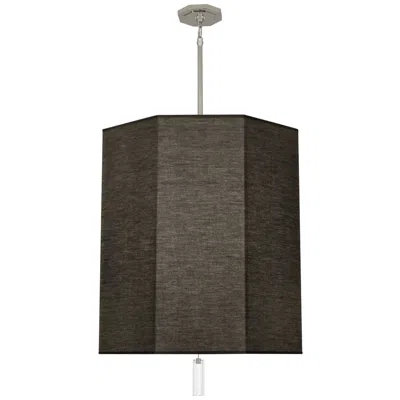 Robert Abbey Kate Pendant 22" Octagonal Black Shade W/nickel & Cry