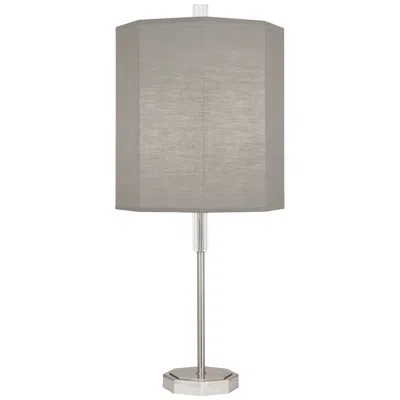 Robert Abbey Kate Polished Nickel Buffet Table Lamp W/ Smoke Gray Shade