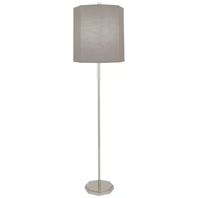 Robert Abbey Kate Polished Nickel Metal Floor Lamp With Smoke Gray Shade