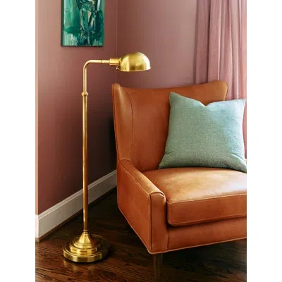 Robert Abbey Kinetic 37.5" Task/reading Floor Lamp In Antique Natural Brass
